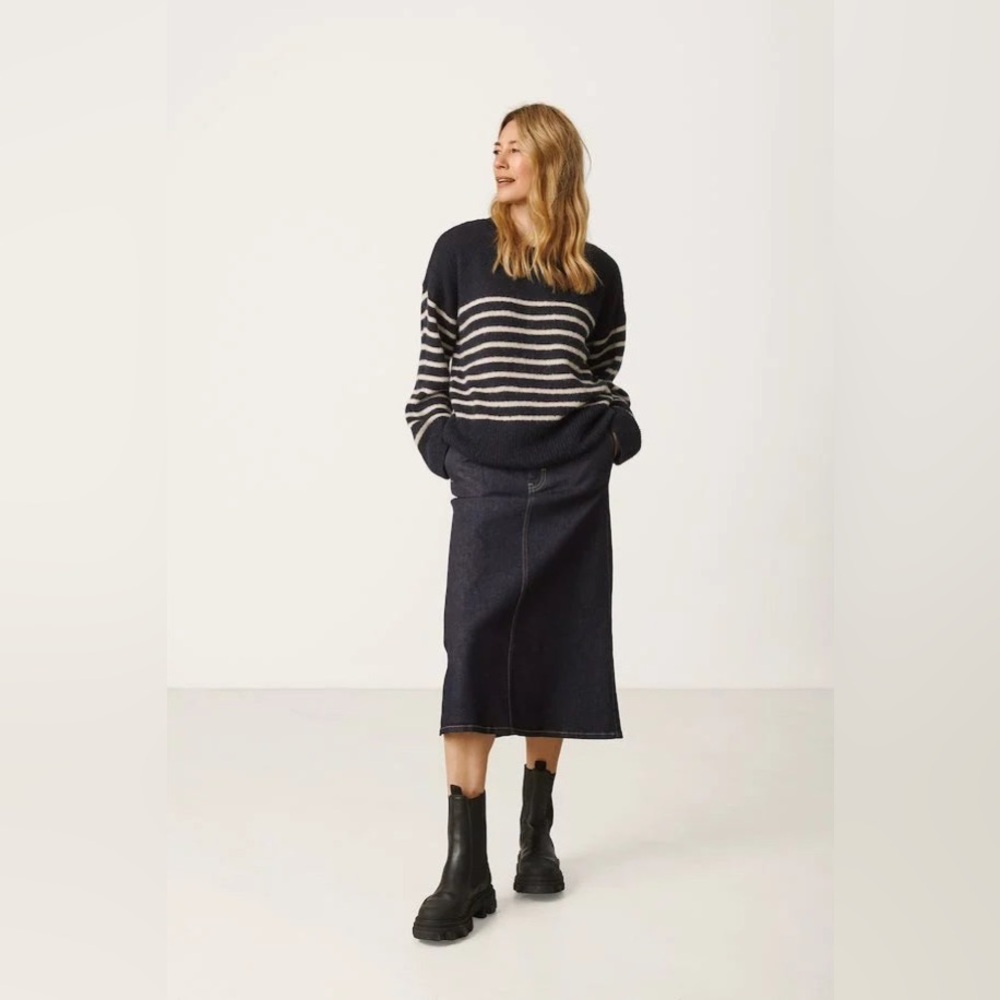 Part Two Frigge Dark Denim Skirt